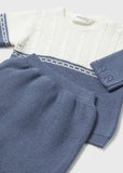 Mayoral 2-Piece Knit Striped Sweater and Footed Pant Set in Blue