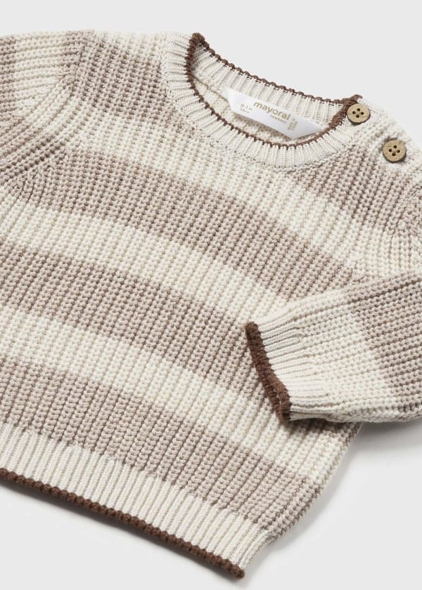 Mayoral Usa Inc Mayoral Striped Sweater in Heather Tiramisu - Little Miss Muffin Children & Home
