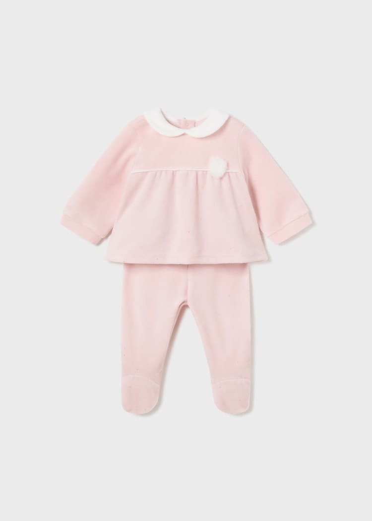 Mayoral Usa Inc Mayoral Swing Top & Footed Pant Set in Baby Pink - Little Miss Muffin Children & Home