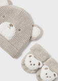 Mayoral Teddy Hat & Socks Set for Baby in Sesame