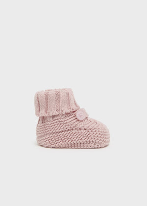 Mayoral Usa Inc Mayoral Newborn Tricot Booties in Baby Rose - Little Miss Muffin Children & Home