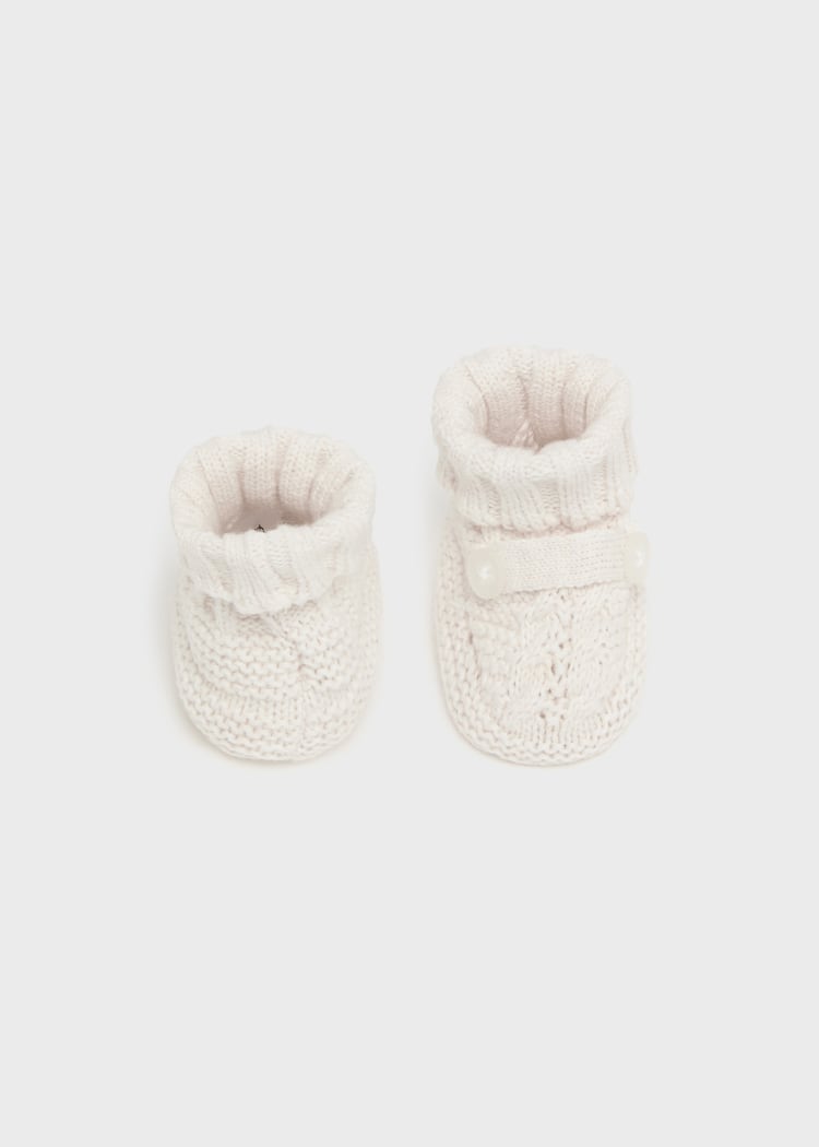 Mayoral Usa Inc Mayoral Newborn Tricot Booties in Milk - Little Miss Muffin Children & Home