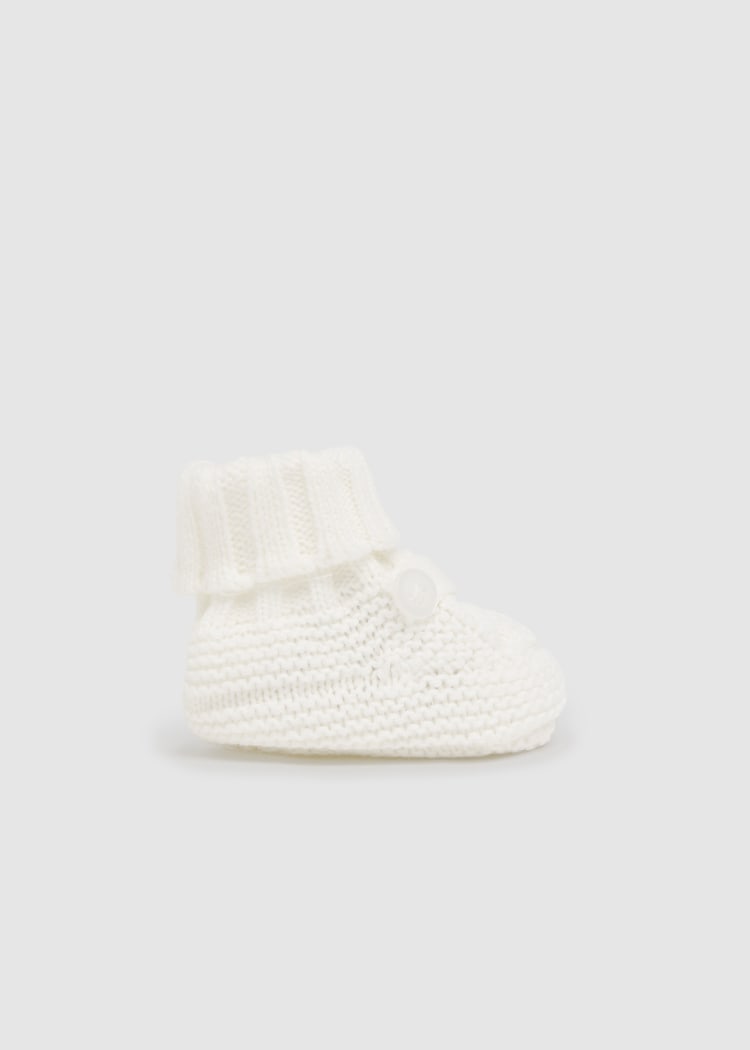 Mayoral Usa Inc Mayoral Newborn Tricot Booties in Off White - Little Miss Muffin Children & Home