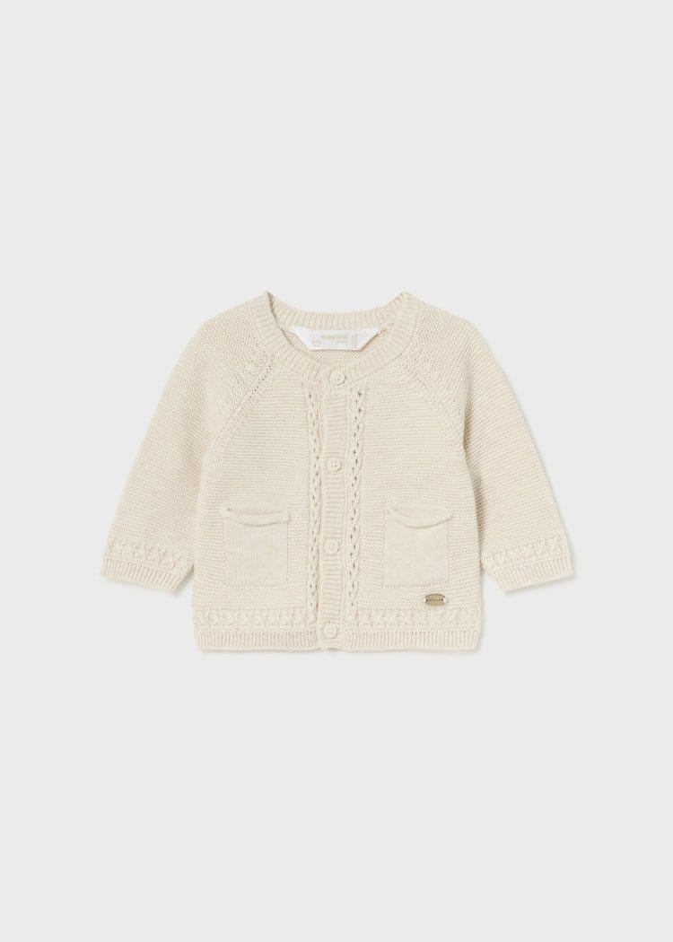 Mayoral Usa Inc Mayoral Roundneck Cardigan in Cream - Little Miss Muffin Children & Home