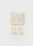 Mayoral Usa Inc Mayoral Tricot Pom Pom Hat and Mittens Set in Pottery for Baby - Little Miss Muffin Children & Home