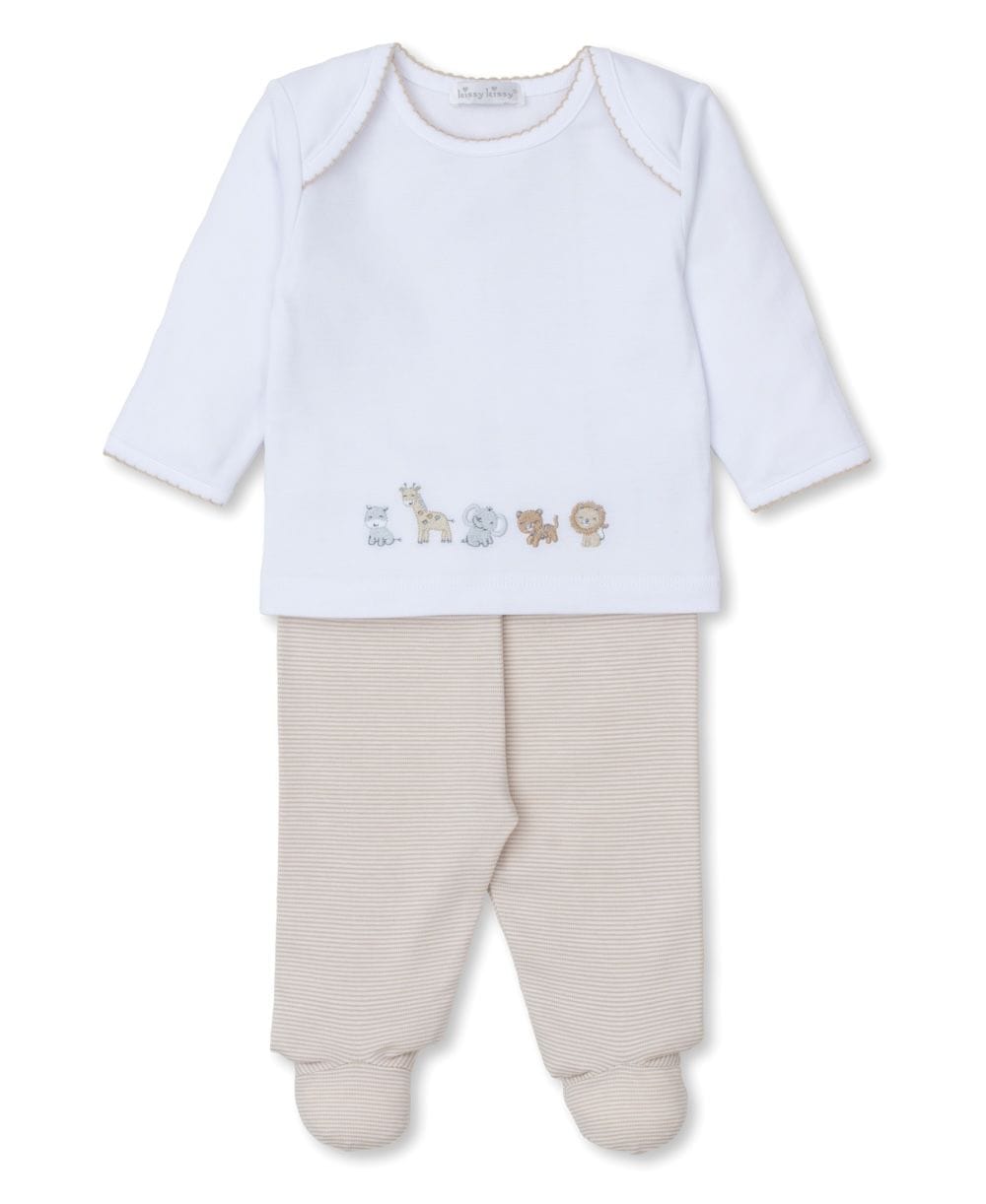 Kissy Kissy Kissy Kissy Footed Pant Set with Hand Emb Safari Squad - Little Miss Muffin Children & Home