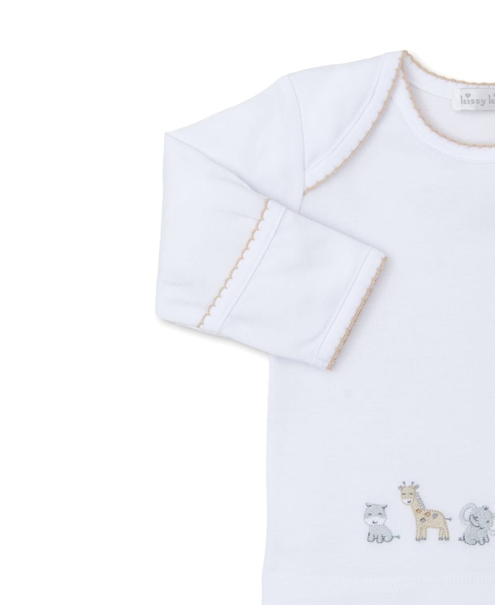 Kissy Kissy Kissy Kissy Footed Pant Set with Hand Emb Safari Squad - Little Miss Muffin Children & Home