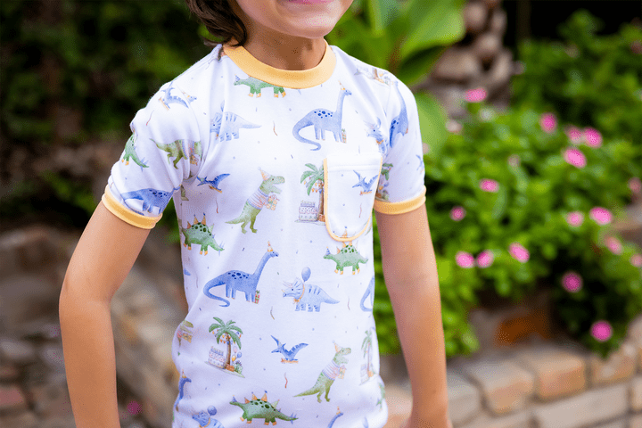 Nola Tawk Nola Tawk Dino-mite Birthday Organic Cotton Pajama Set - Little Miss Muffin Children & Home