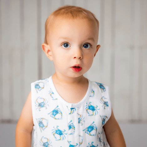 Nola Tawk Nola Tawk Catching Crabs Organic Muslin Shortall - Little Miss Muffin Children & Home