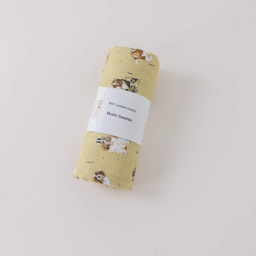 Nola Tawk Nola Tawk MVP: Louisiana Organic Muslin Swaddle Blanket - Little Miss Muffin Children & Home