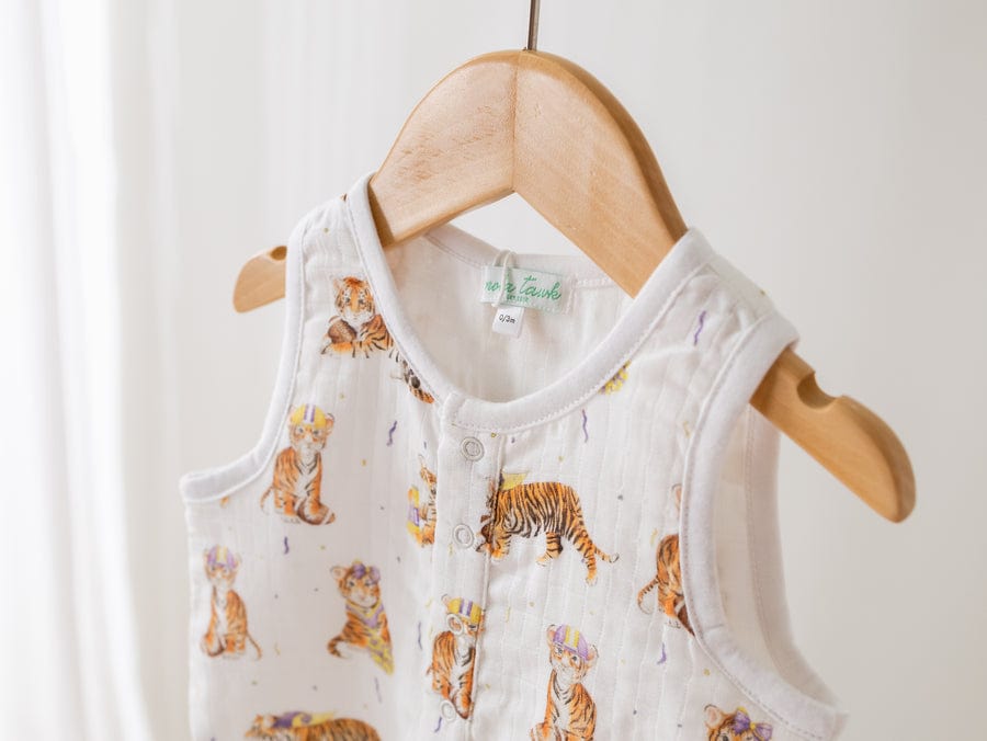 Nola Tawk Nola Tawk MVC: Louisiana Tigers Organic Muslin Shortall - Little Miss Muffin Children & Home