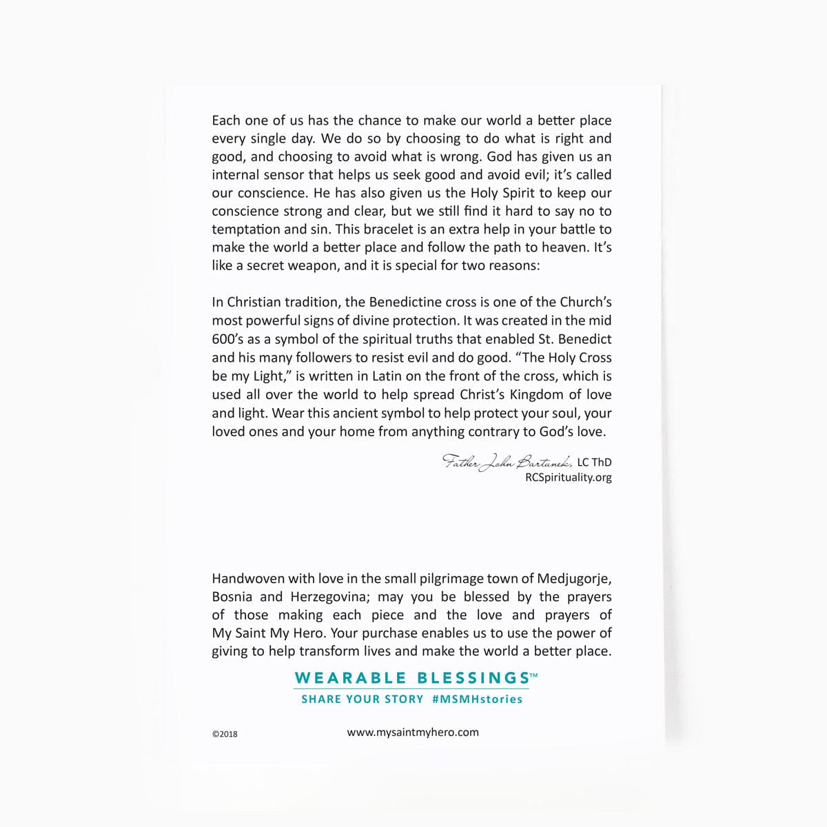 My Saint My Hero One Blessing For Him Bracelet 1 Silver Medal, Tan/Brown - Little Miss Muffin Children & Home