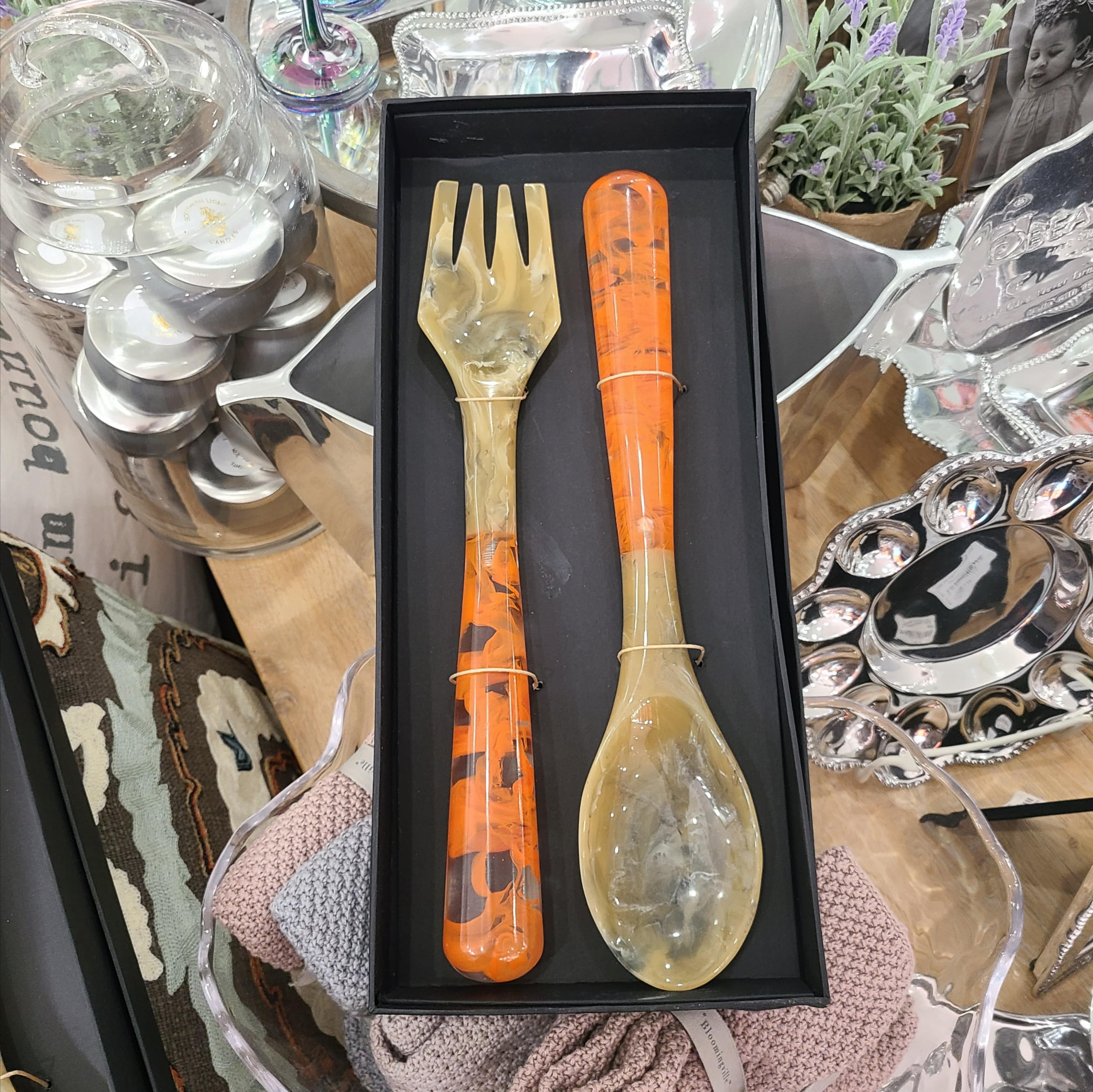 Beatriz Ball Beatriz Ball Vida Resin Salad Servers, Orange - Little Miss Muffin Children & Home