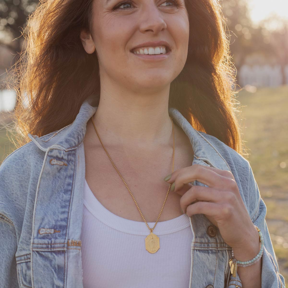 My Saint My Hero Our Lady of Abundance - 18K Gold Plated - Little Miss Muffin Children & Home