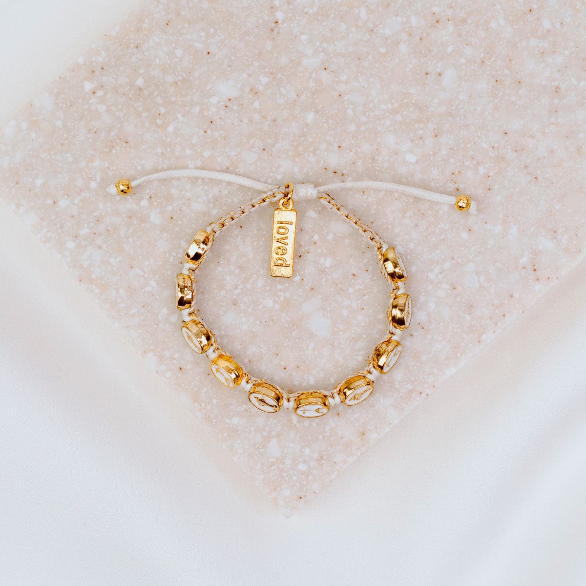 My Saint My Hero My Saint My Hero Our Lady of Medjugorje Bracelet - White/Gold - Little Miss Muffin Children & Home