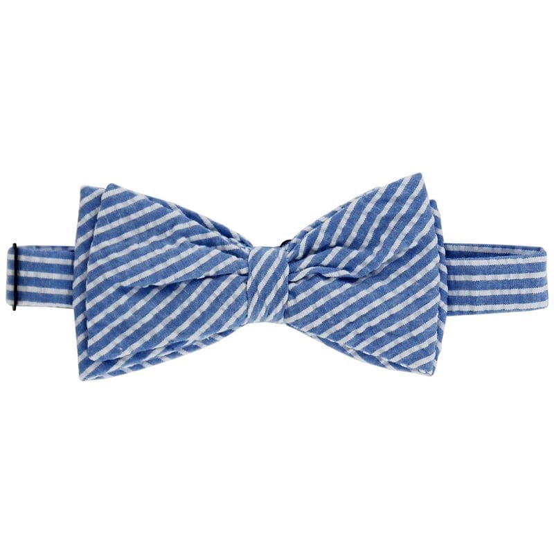 Johnny Bow Tie in Sailor Blue Seersucker