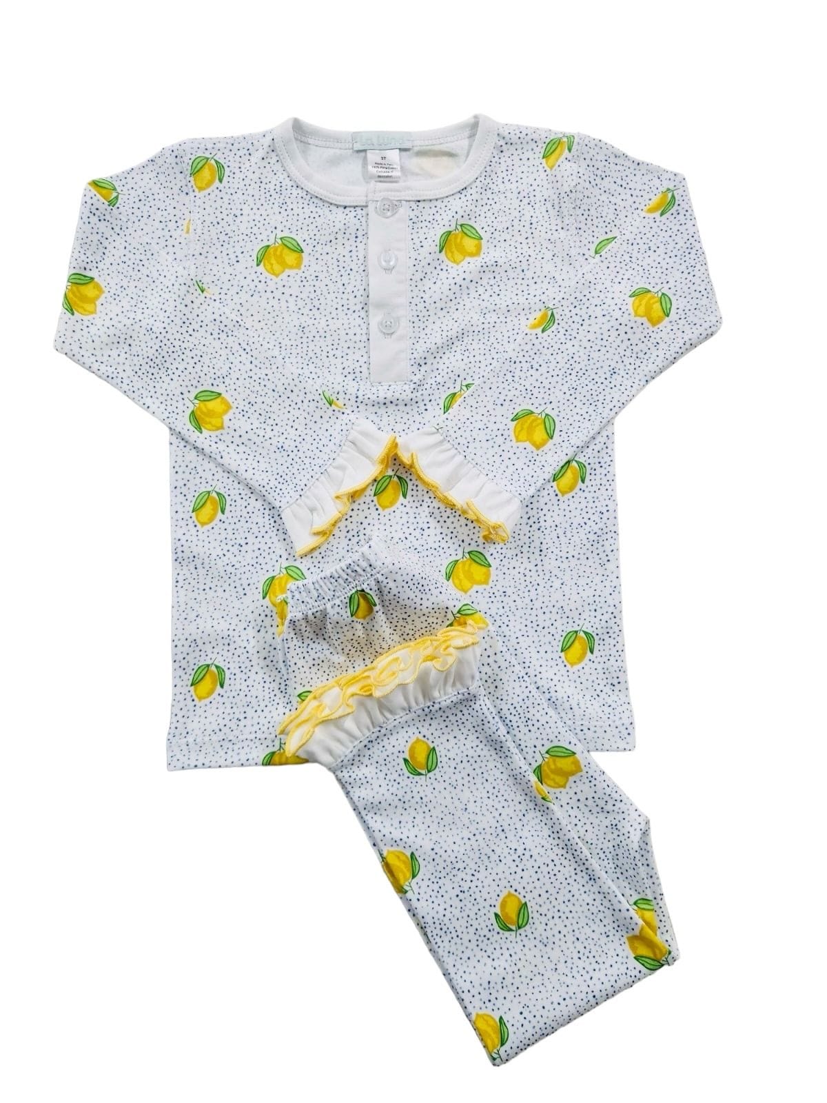 Lulu Bebe Lulu Bebe Lemon Print Pima Girl Pajama Set - Little Miss Muffin Children & Home