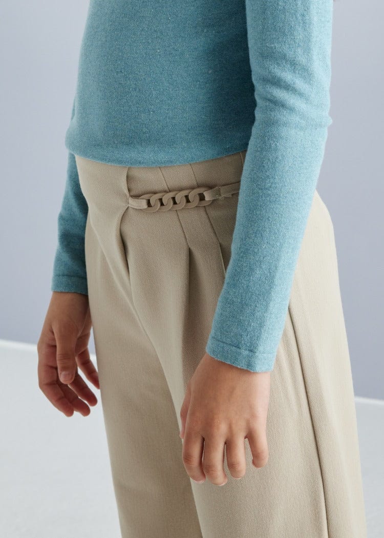 Mayoral Usa Inc Mayoral Wide Leg Pants with Chain with Chain Detail in Sepia - Little Miss Muffin Children & Home