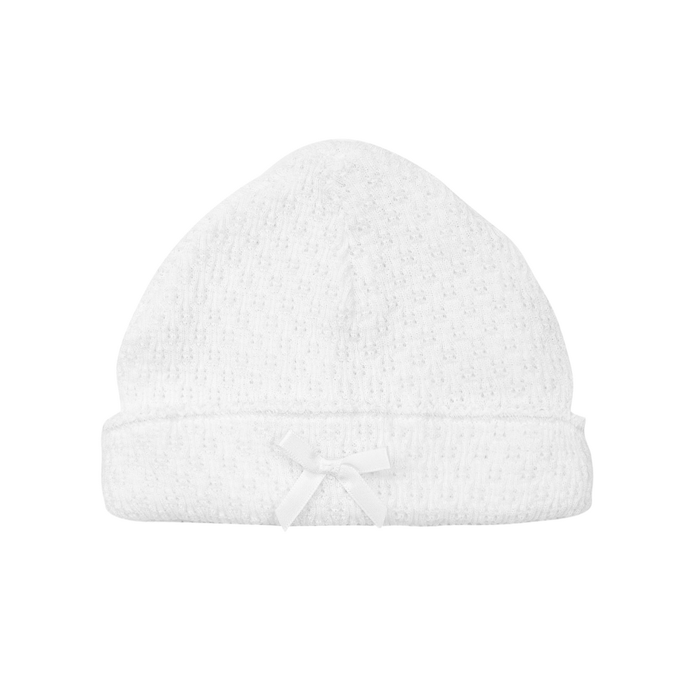 white paty baby beanie