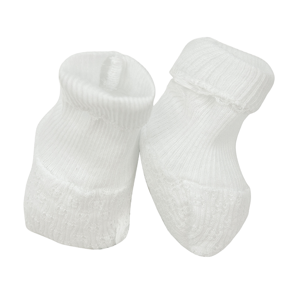 white paty knit bootie