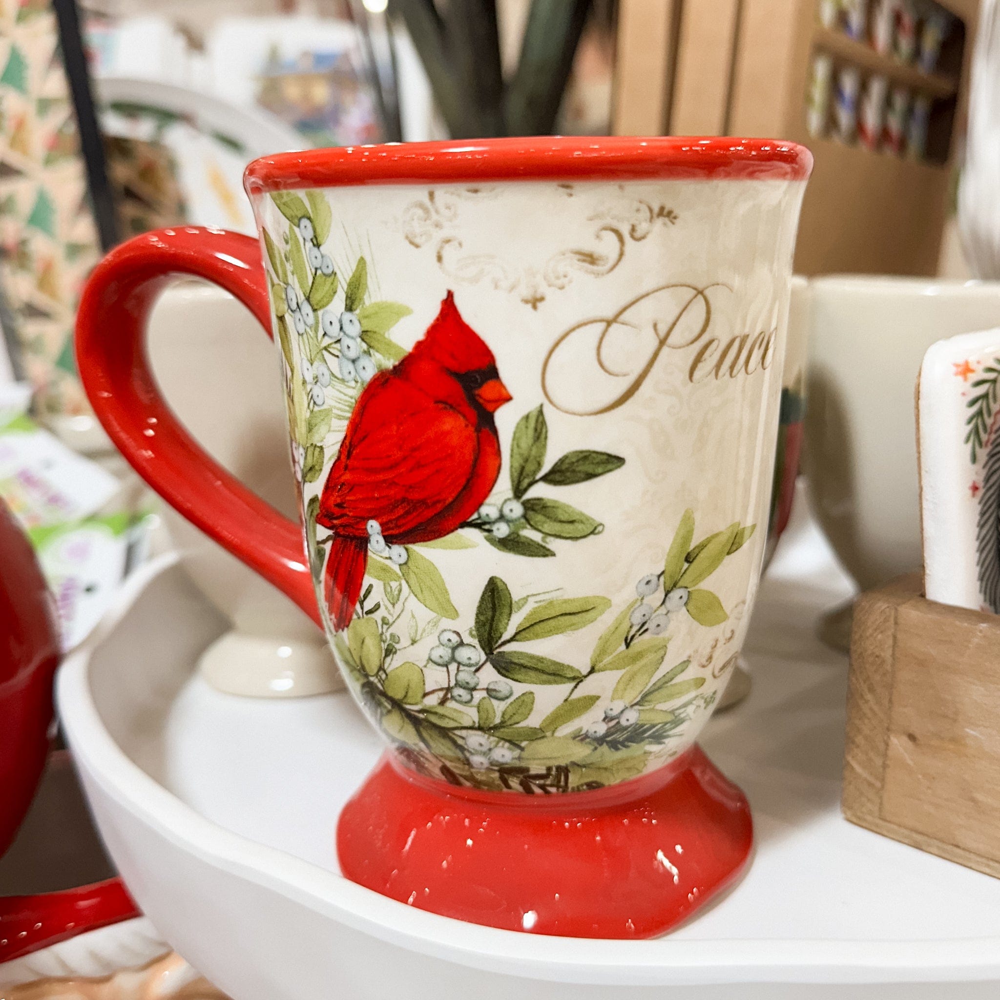 peace cardinal mug