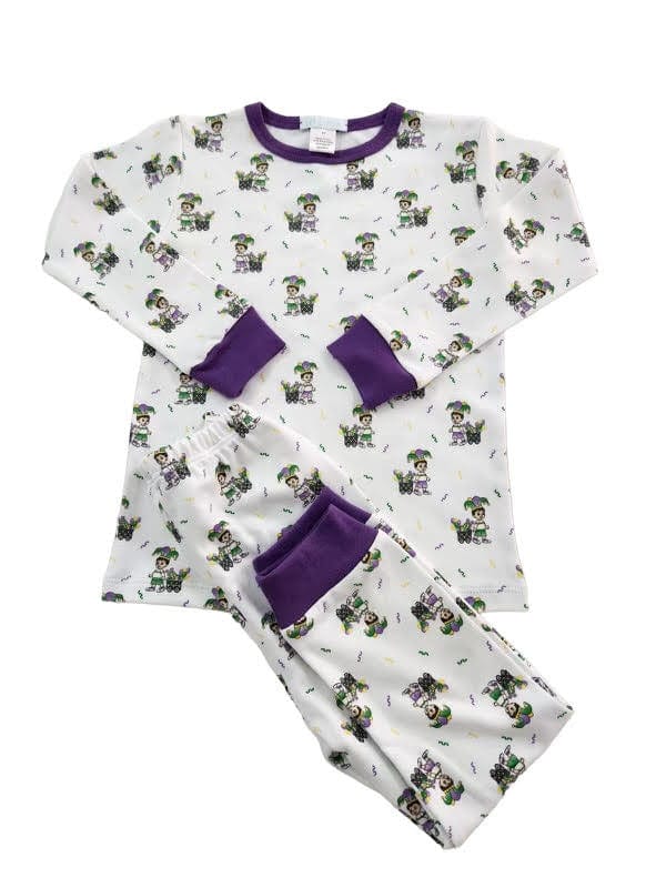 Lulu Bebe Lulu Bebe Mardi Gras Kids Parade Pima Boy 2pc PJ Set - Little Miss Muffin Children & Home
