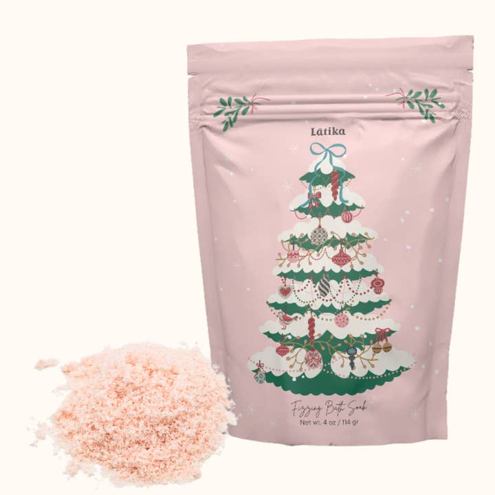 pink christmas tree bath soak