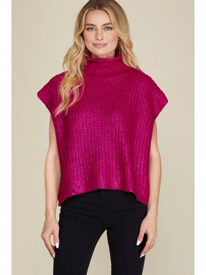 womens pink metallic sweater