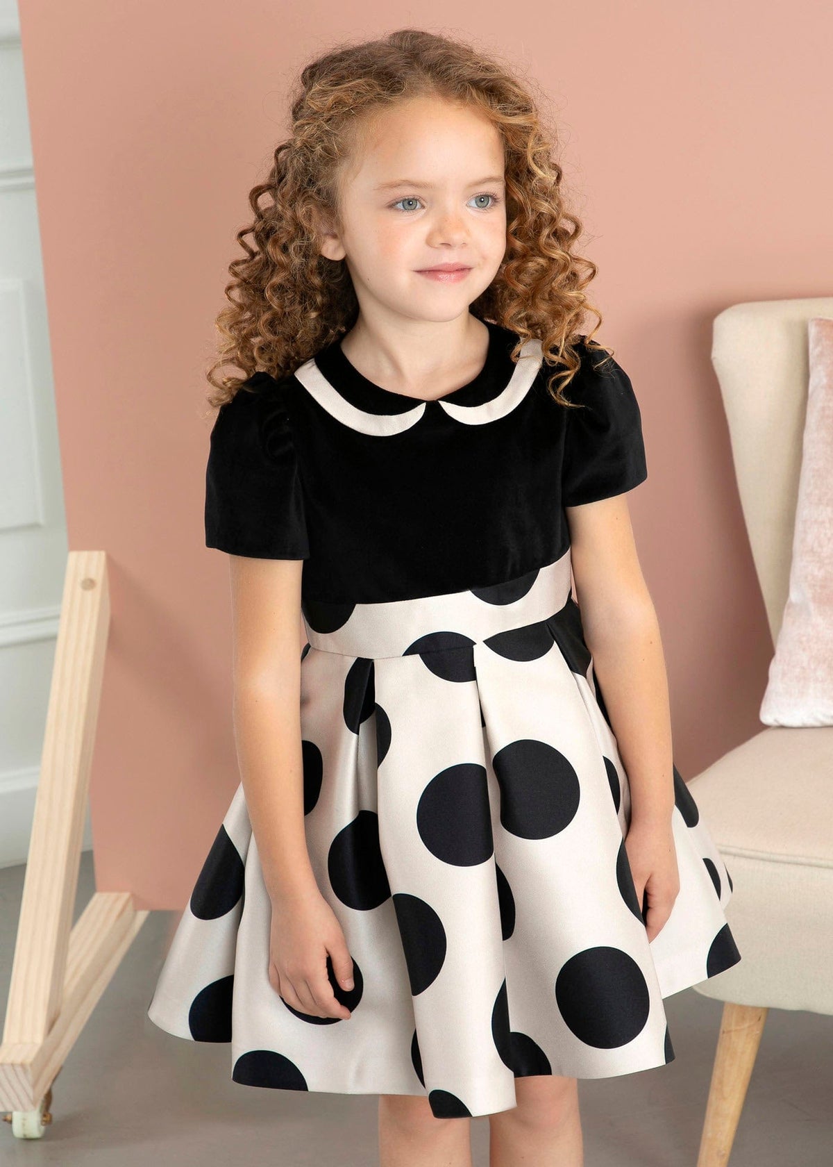Abel & Lula Abel & Lula Polka Dot Mikado Dress - Little Miss Muffin Children & Home