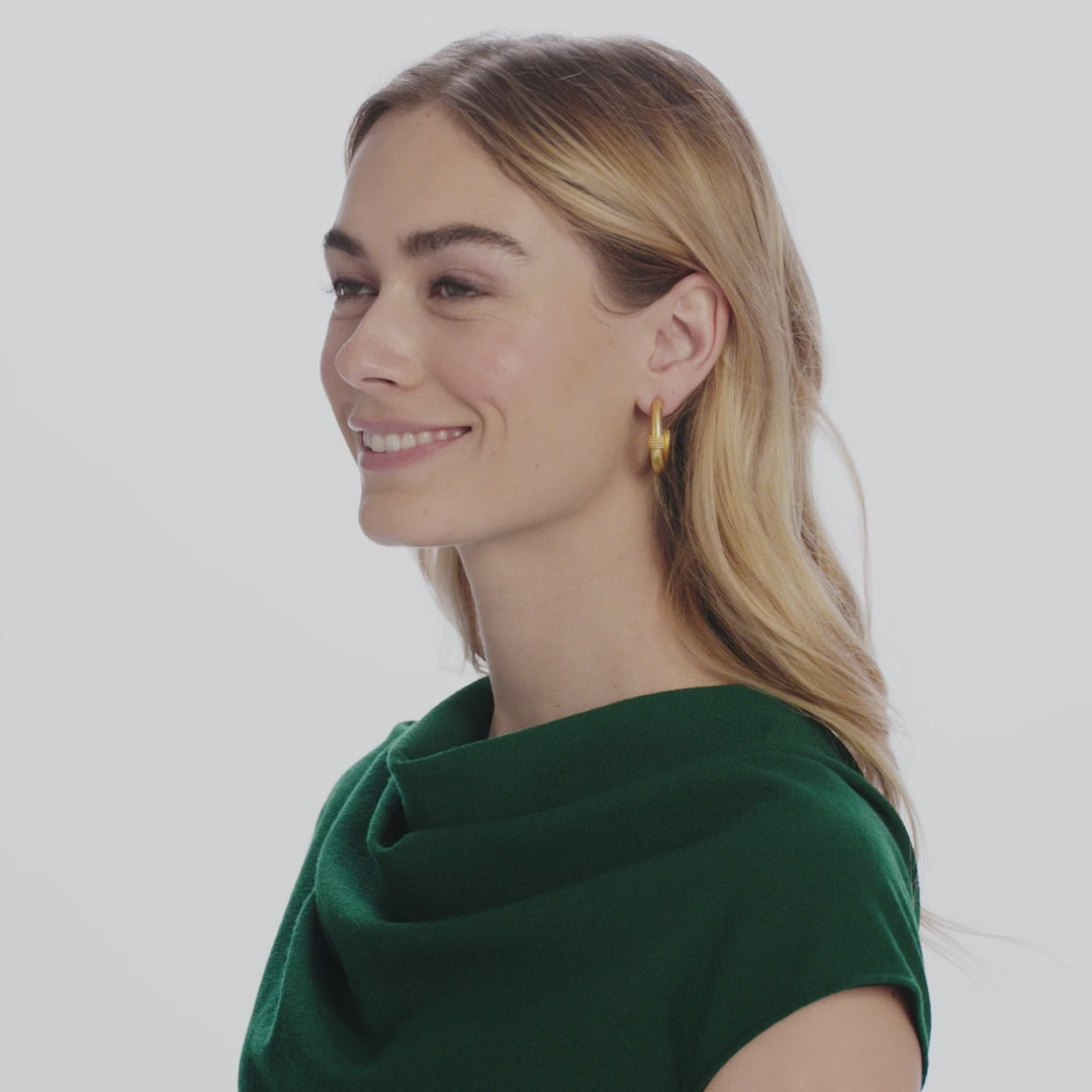 Julie Vos Beaded Station Hoop, Cabochon