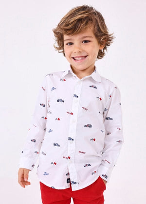 Mayoral Usa Inc Mayoral Long Sleeve Print Button Down Shirt - Little Miss Muffin Children & Home