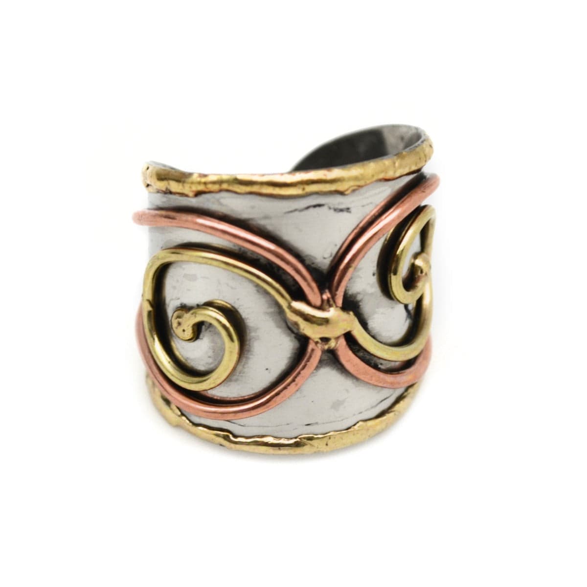 Anju Jewelry Mixed Metal Double Swirl Cuff Ring - Little Miss Muffin Children & Home