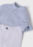 Abel & Lula Abel & Lula Linen Striped Shirt & Bermuda Short Set - Little Miss Muffin Children & Home