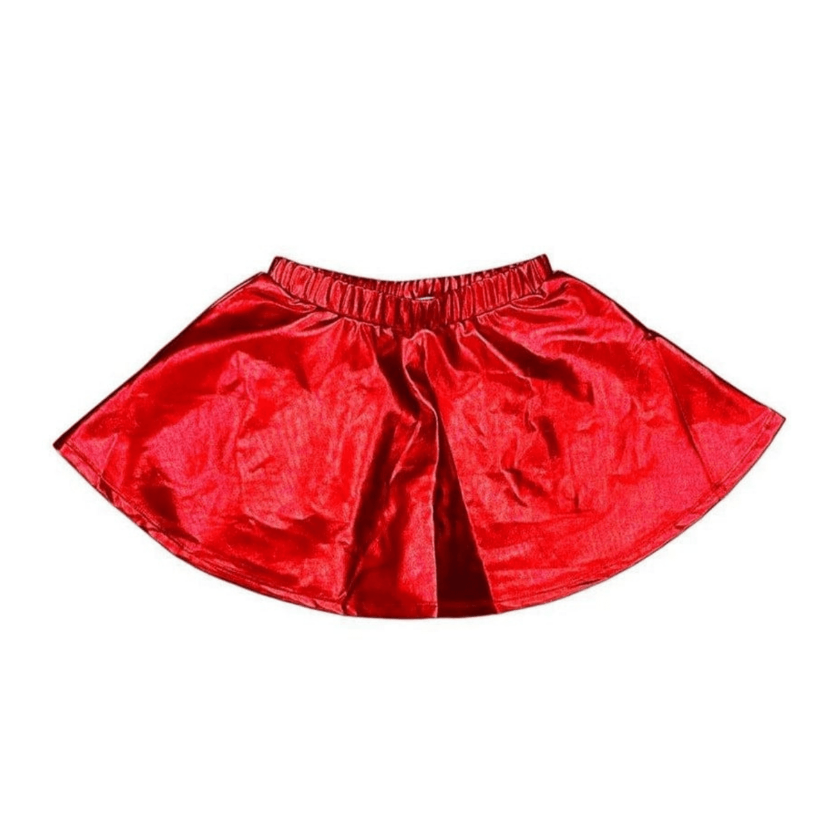 red metallic girls skirt
