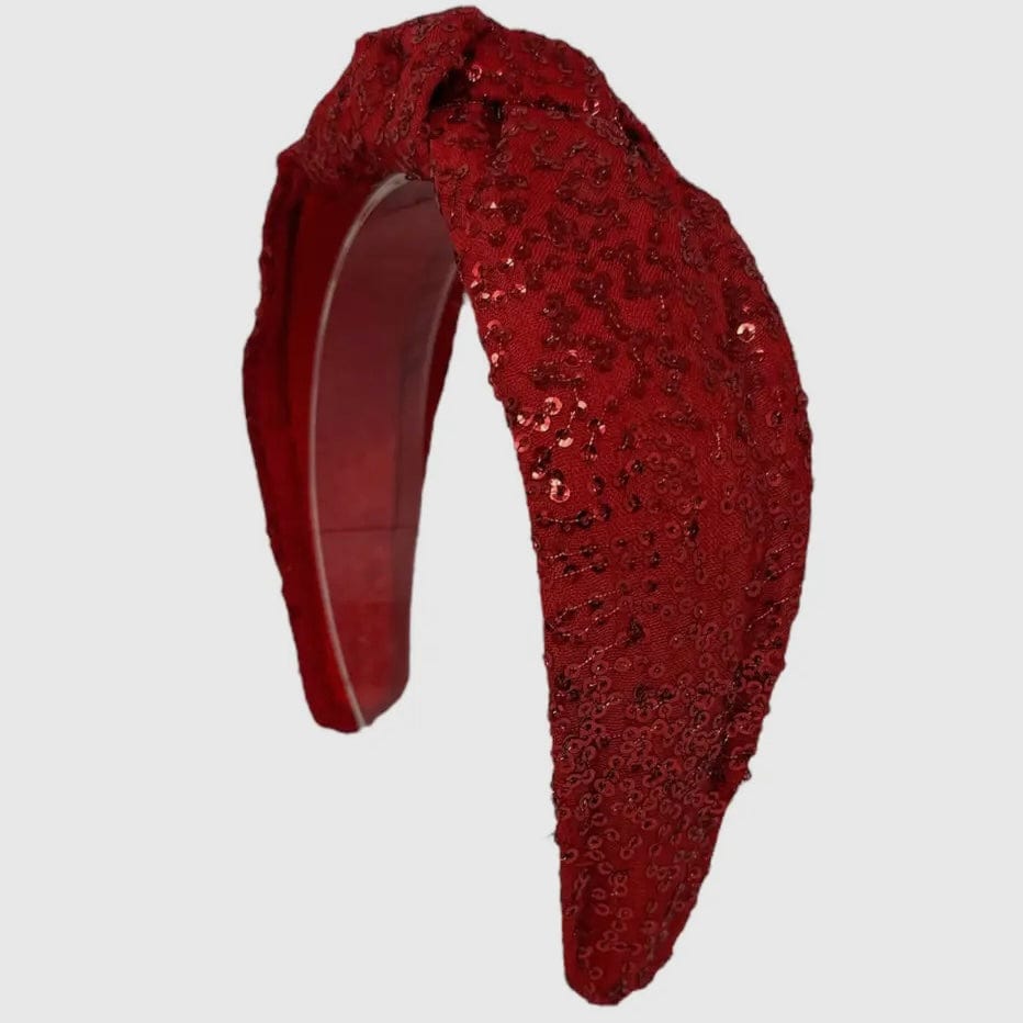 Golden Lily Red Sequin Knot Headband - Little Miss Muffin Children & Home