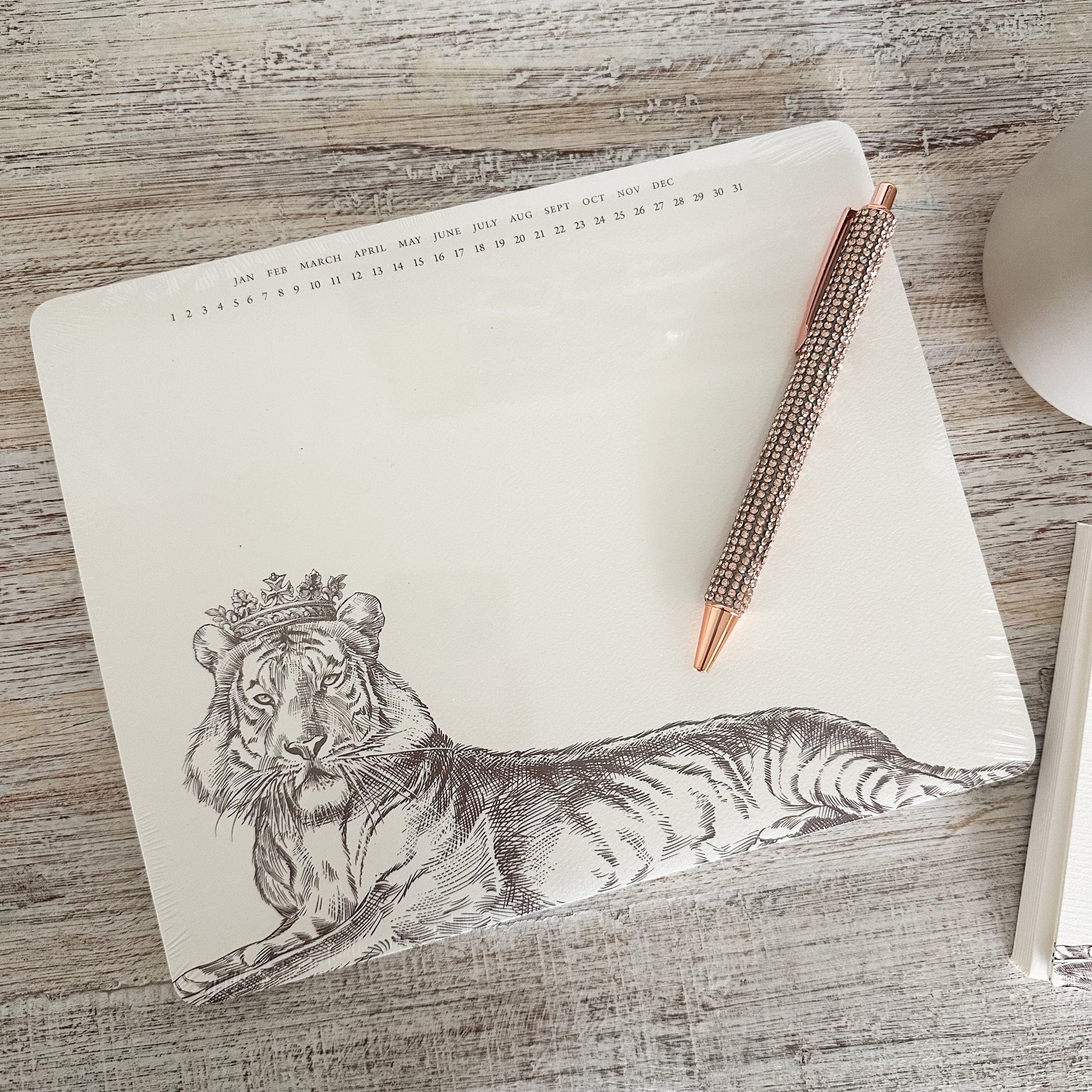 royal tiger mouse pad and note pad