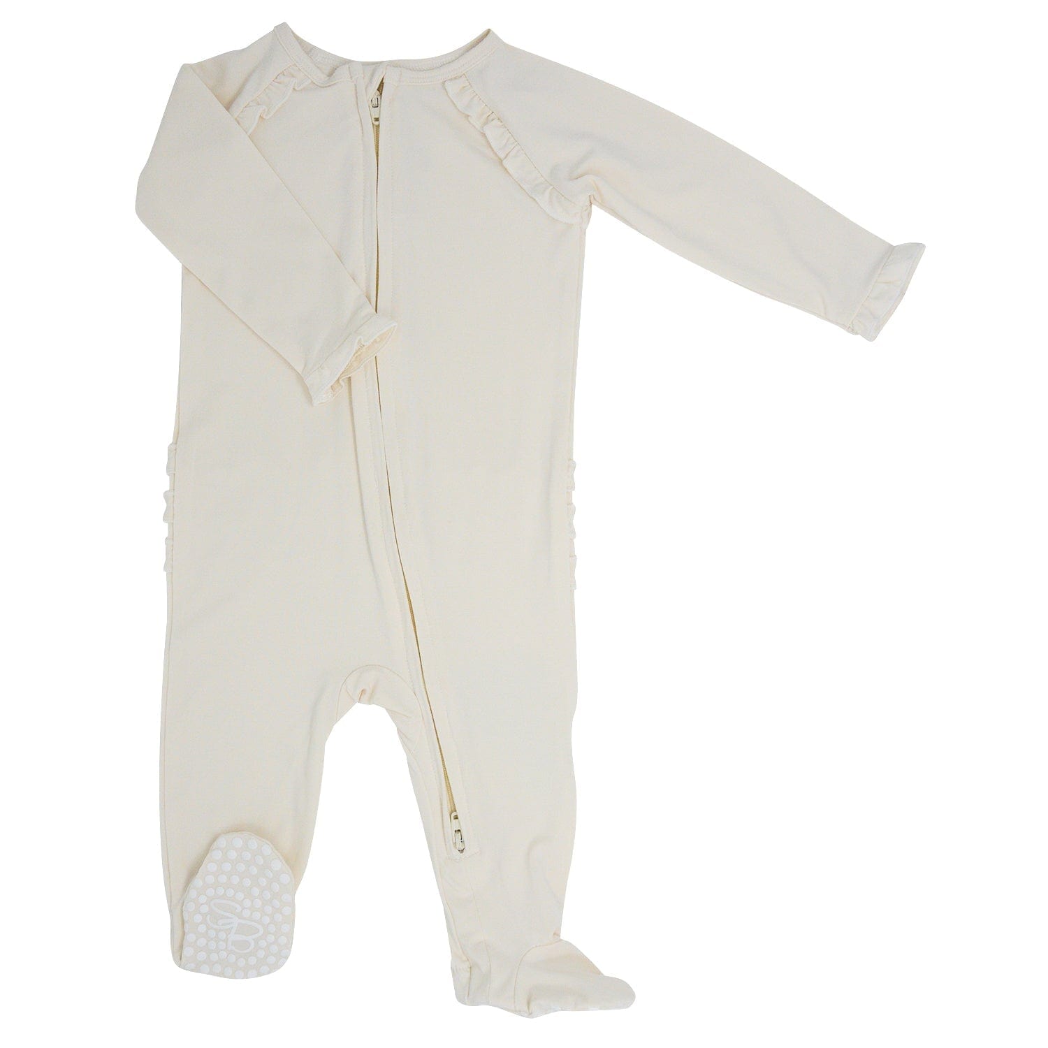 Sweet Bamboo Sweet Bamboo Whispery White Ruffle Footie - Little Miss Muffin Children & Home