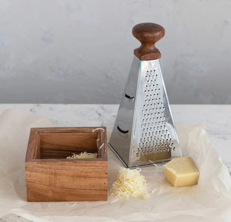 Creative Co-op Creative Co-op Stainless Steel Grater with Acacia Wood Handle & Base - Little Miss Muffin Children & Home