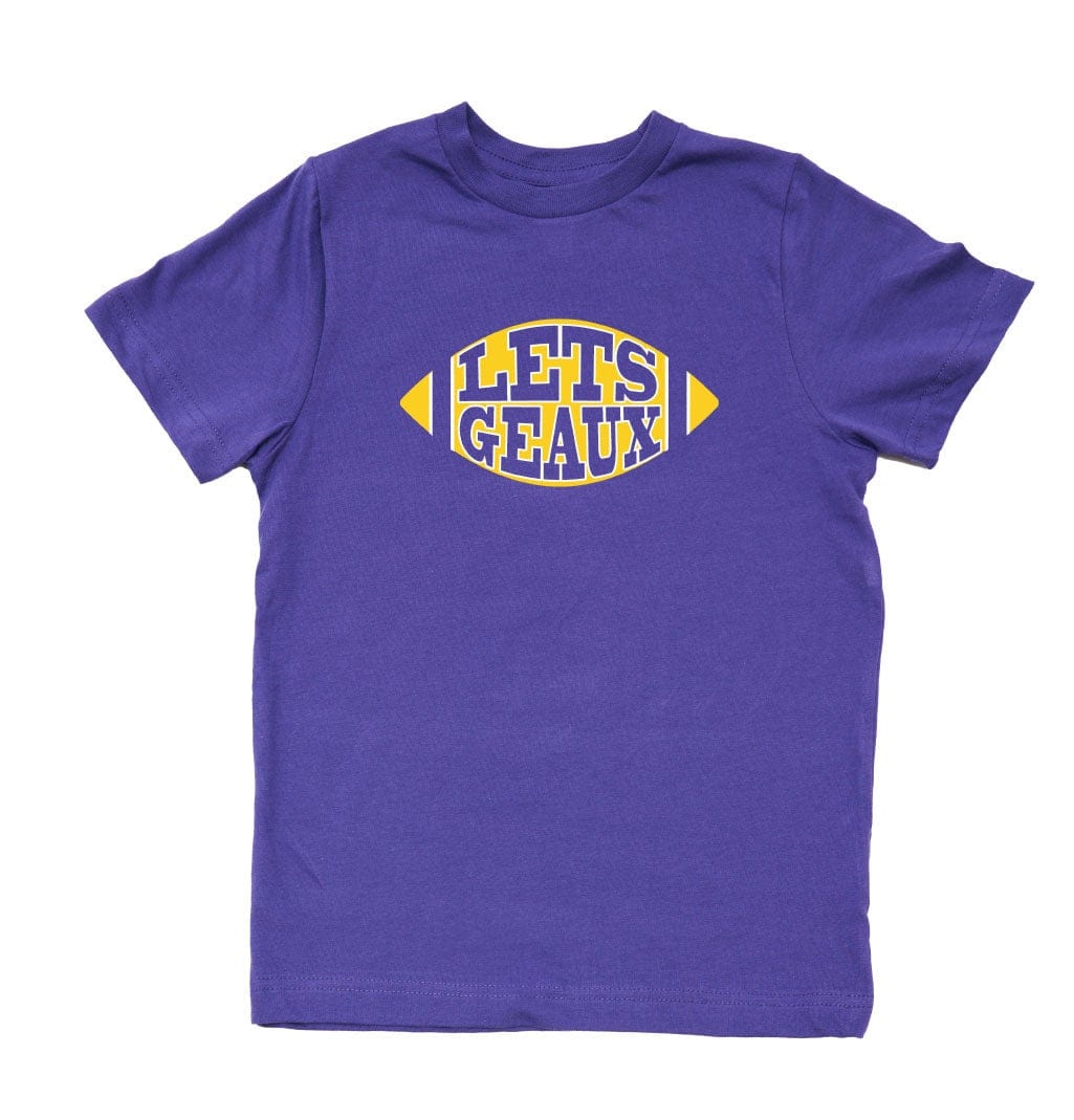 Bon Temps Boutique Let's Geaux LSU Kids' Tee Purple & Gold / 4T