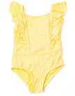 Butter Yellow Eyelet Ruffle Shoulder 1pc