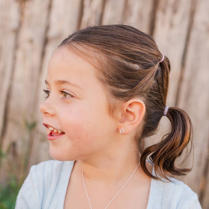 silver heart stud earrings