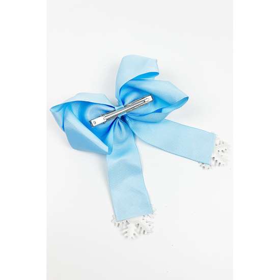 JHP Collection JHP Collection Snowflakes Ribbon Tail Hair Bow - Little Miss Muffin Children & Home