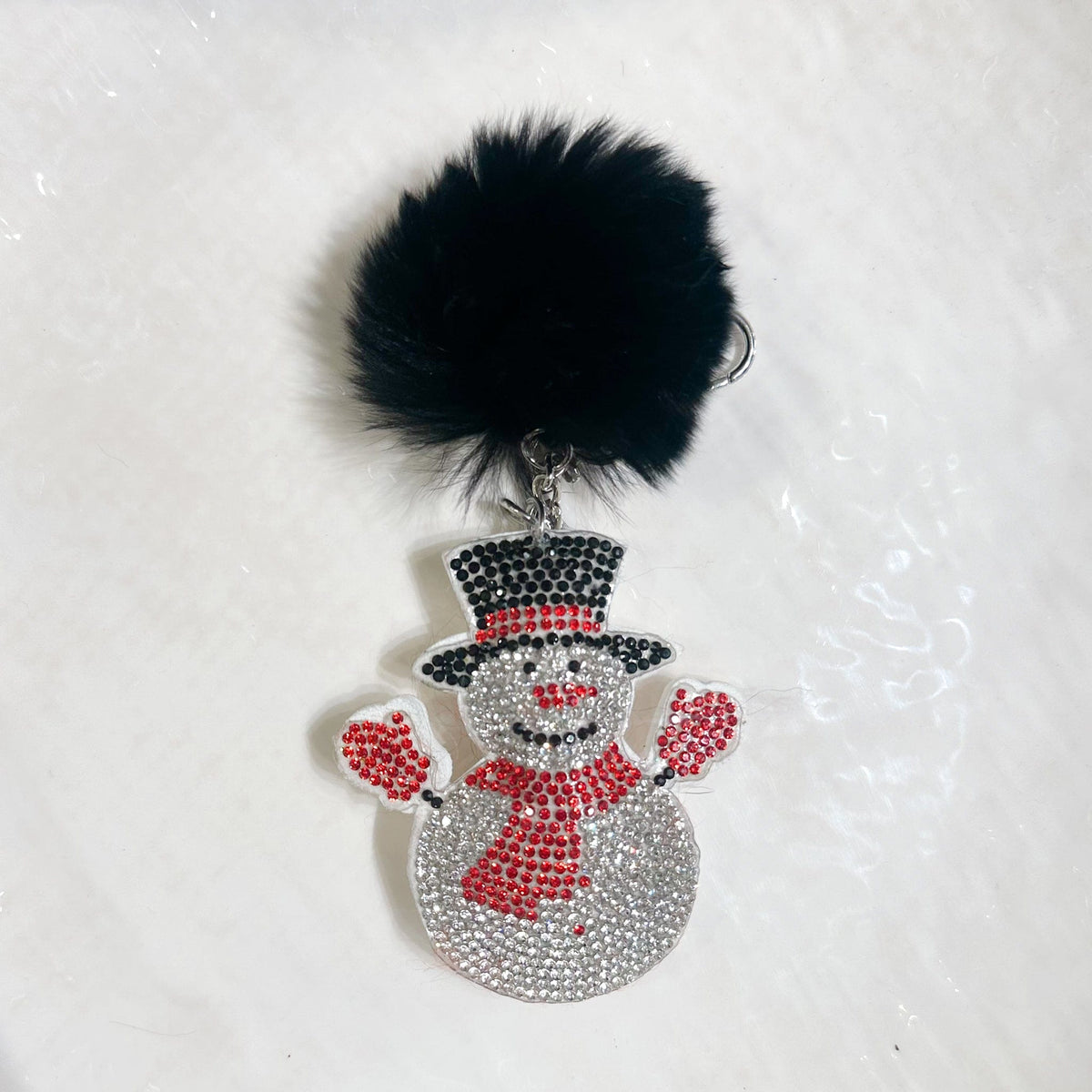 Little girls snowman Christmas key chain 
