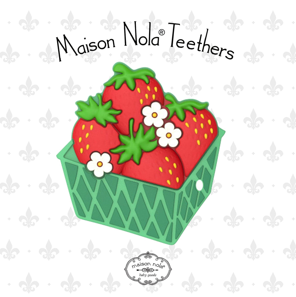 Maison Nola Maison Nola Strawberry Silicone Teether - Little Miss Muffin Children & Home