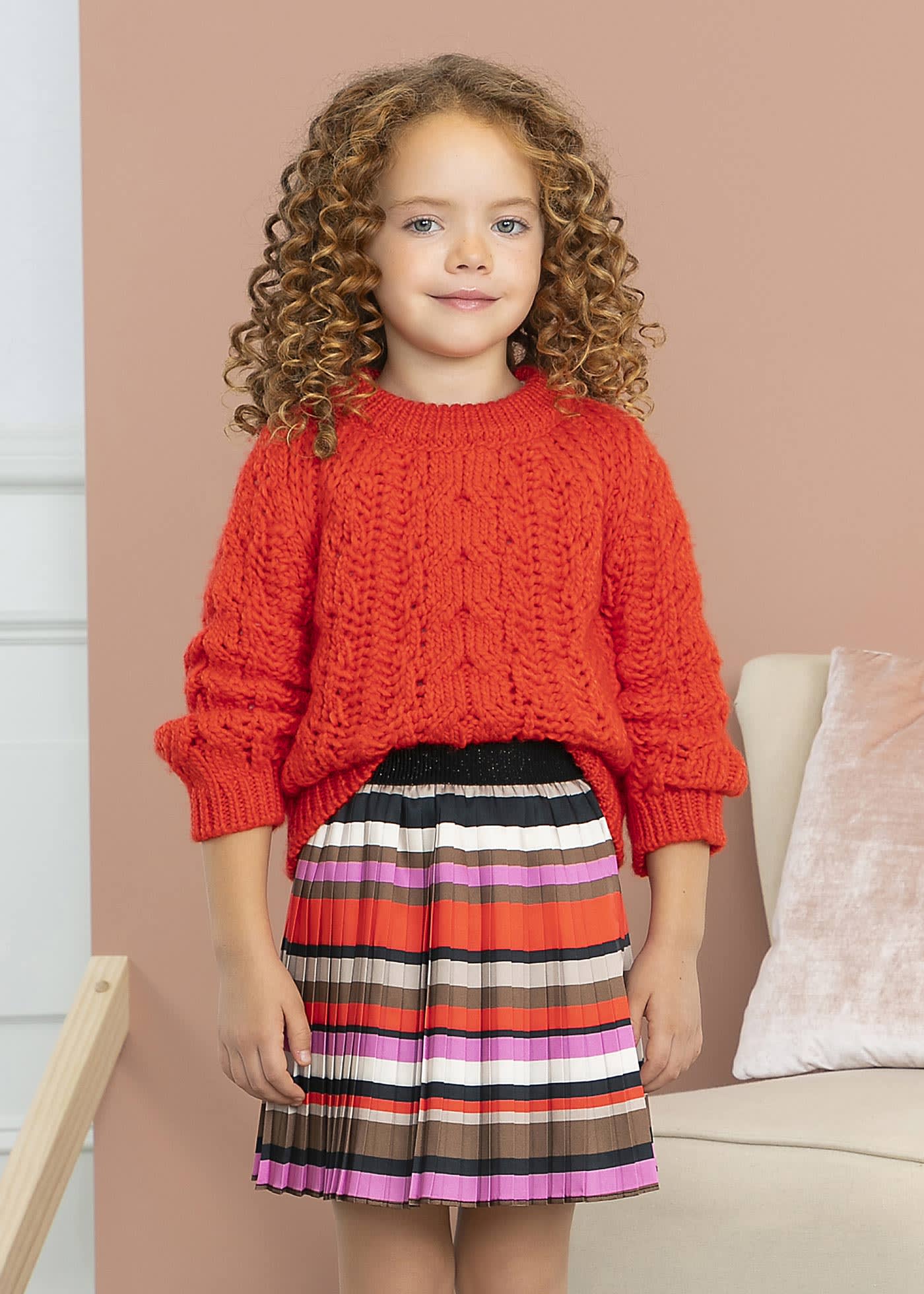 Abel & Lula Abel & Lula Striped Pleated Skirt - Little Miss Muffin Children & Home