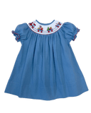 Lulu Bebe Smocked Christmas Train Emma Bishop Dress