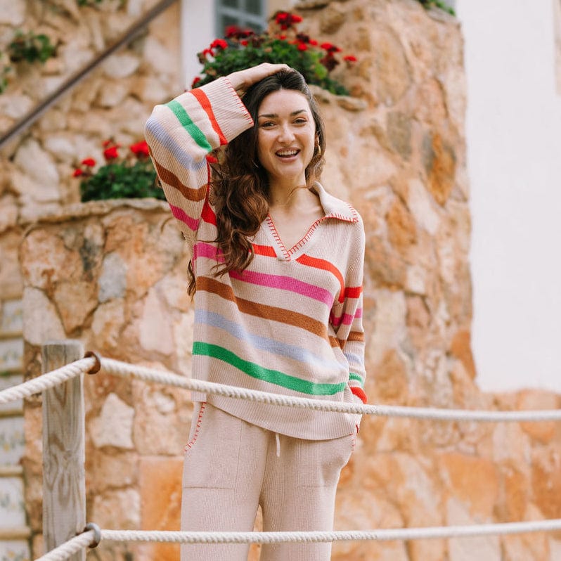 Sunshine Tienda Rainbow Stripe Portia Pullover - Little Miss Muffin Children & Home