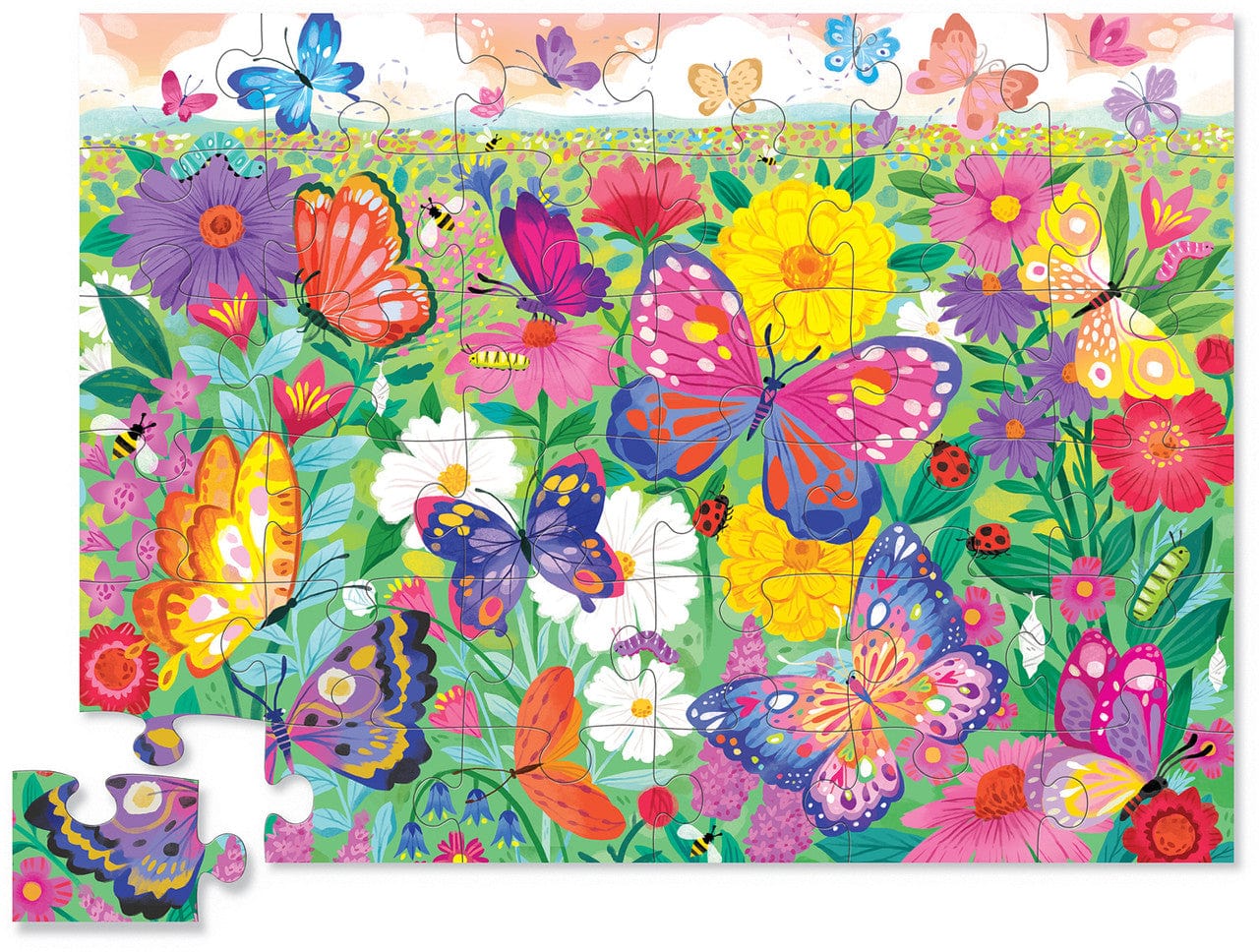 Crocodile Creek Crocodile Creek Butterfly Garden 36pc Puzzle - Little Miss Muffin Children & Home