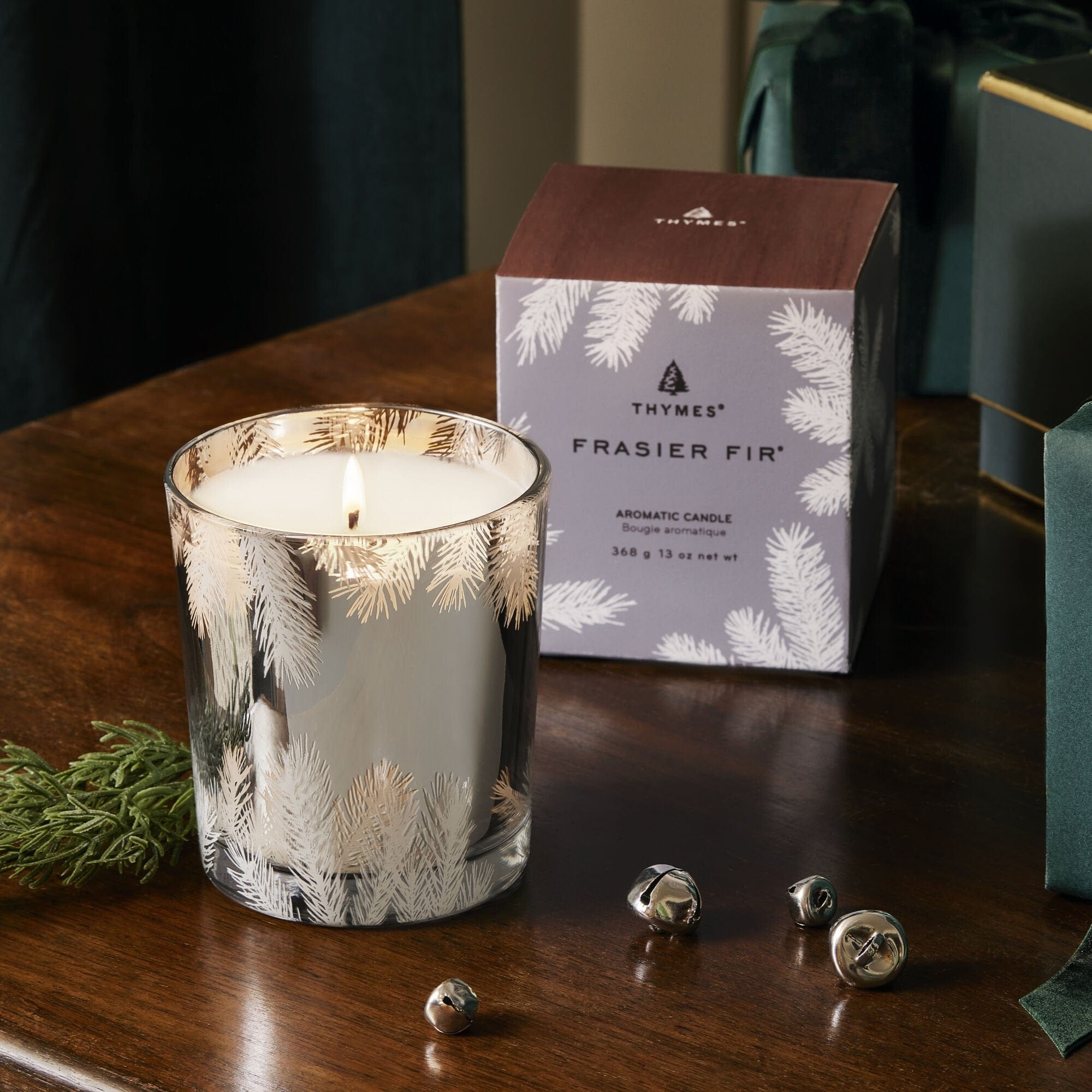 Thymes Thymes Frasier Fir Statement Silver 13oz Poured Candle - Little Miss Muffin Children & Home