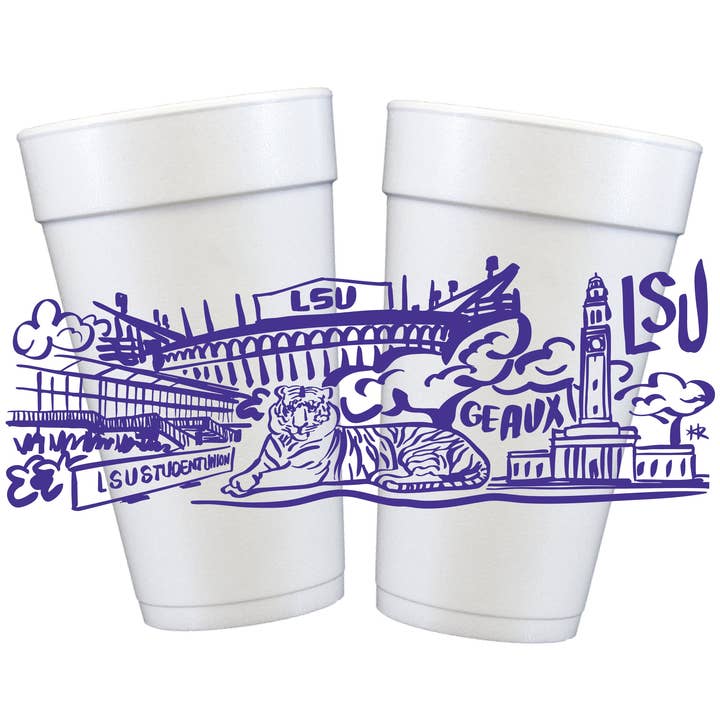 Southern Soiree Tigers Full Wrap Styrofoam Cups - Little Miss Muffin Children & Home